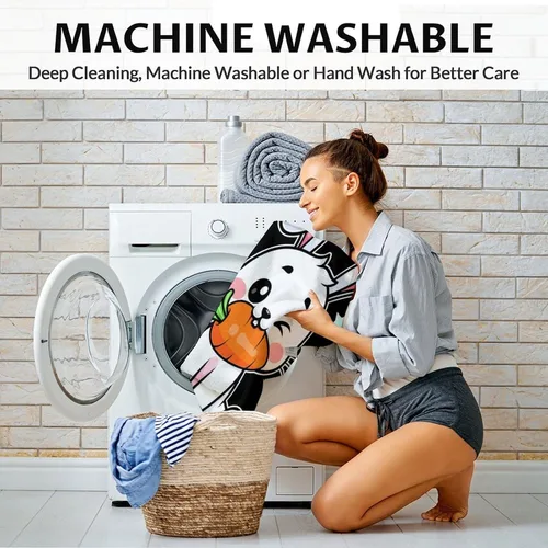 Vista 5 de Manta de conejo para regalar – Manta de 40 x 30 pulgadas para niños y niñas, manta negra suave y mullida para regazo y silla