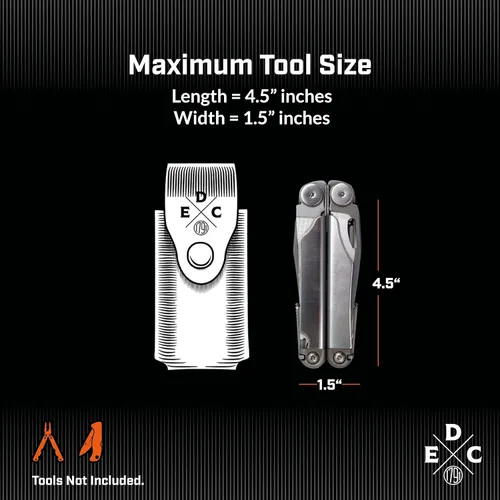 Vista 2 de Funda multiherramienta, cuero americano, bolsa multiherramienta para cinturones, funda multiherramienta con broche, compatible con multiherramientas
