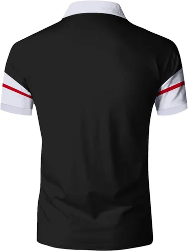 Vista 2 de Camisas de moda de manga corta para hombre, diseño de retazos de retazos de verano, corte seco, ajustado