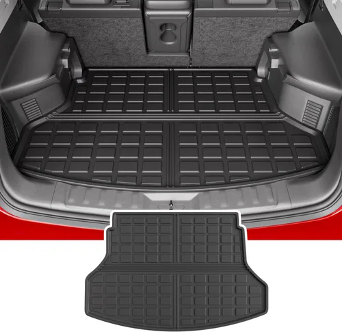 Vista 17 de powoq Alfombrilla de maletero compatible con Kia Carnival 2022-2026, protector de carga con protección para todas las estaciones, alfombrilla