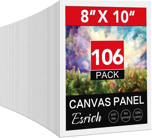 Vista 19 de ESRICH Mini lienzos para pintar, lienzo de 4 x 4 pulgadas a granel, paquete de 72 paneles de lienzo pequeños, lienzo de pintura de algodón
