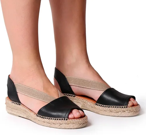 Vista 5 de Toni Pons Etna Mujer 'sleather Alpargatas sandalias Cuero negro