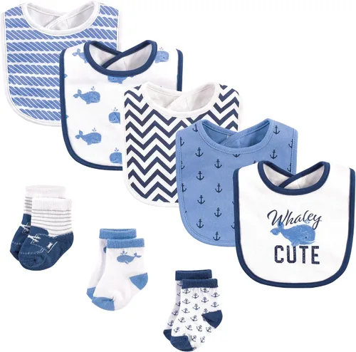 Vista 65 de Hudson Baby Conjunto de babero y calcetines unisex de algodón para bebé