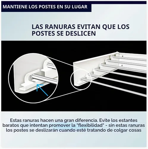 Vista 6 de MODERN-X Escurridor de ropa montado en la pared con 6 brazos giratorios, 35 pulgadas de ancho, 26 pies lineales de espacio de secado de lavandería