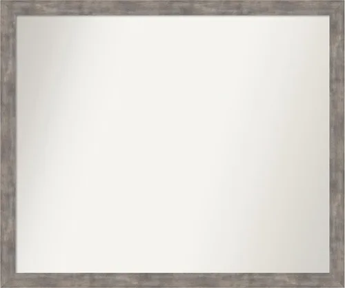 Vista 277 de Amanti Art Silver Bathroom Mirror for Over Sink, 26x45 Custom Made Marred Pewter Rectangle Vanity Mirror, Oversize Casual Wood Frame, Hangs Estaño