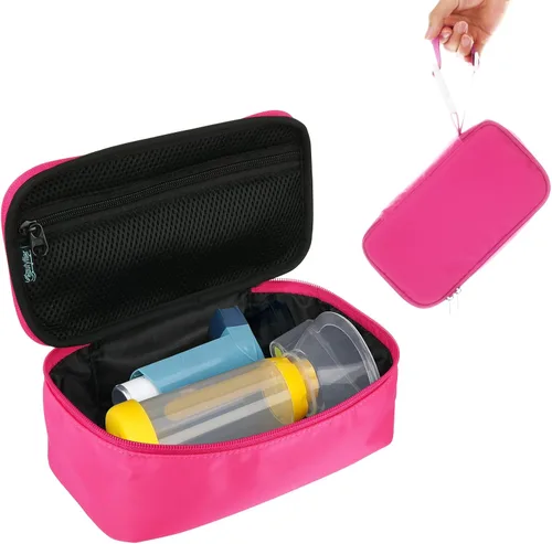 Vista 8 de Beautyflier Estuche de transporte de viaje para nebulizador portátil, espaciador de inhalador para niños y adultos, soporte para inhaladores, bolsa