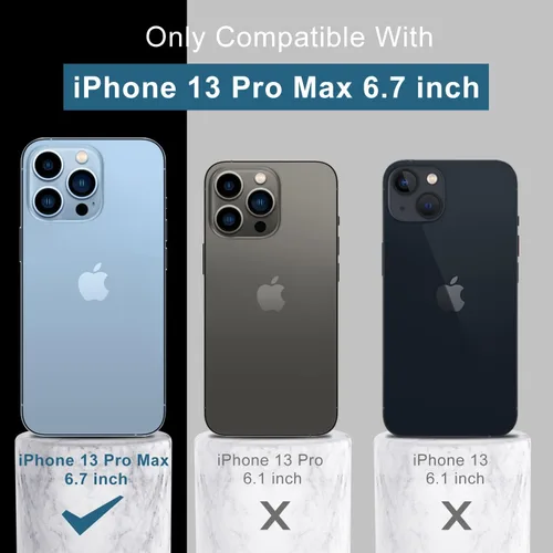 Vista 7 de DEENAKIN Funda compatible con iPhone 13 Pro Max con protector de pantalla, silicona suave y sedosa, funda de cámara mejorada, funda protectora