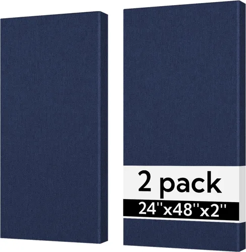 Vista 13 de Olanglab Paneles Acústicos Absorbentes de Sonido para Pared, Paquete de 2, Paneles de Amortiguación de Sonido de Fibra de Vidrio de 2'' 24''x48