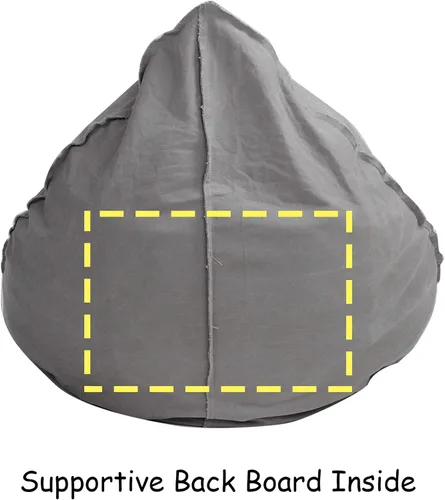 Vista 6 de Juego de puf suave y otomano, esponja autoinflada, sin frijoles, para niños y adultos, silla de dormitorio para interiores y exteriores, color gris