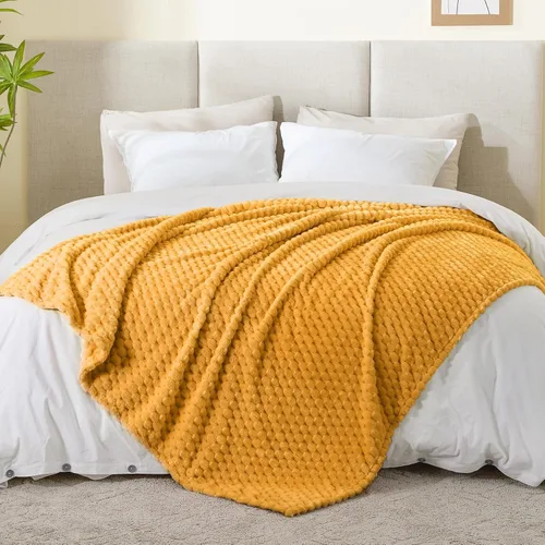 Vista 189 de BEDELITE Manta de forro polar para sofá y cama, manta decorativa de jacquard 3D de almendra, súper suave y acogedora, manta mullida cálida adecuada