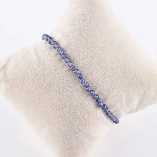 Vista 55 de Natural Gemstone Micro Round Beads Dainty Choker Bangle Bracelet, Handmade Jewelry for Women, Healing Chakra Crystals Silver Plated Chain 8 inch