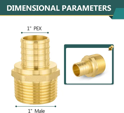 Vista 2 de Paquete de 2 accesorios PEX, adaptador NPT roscado macho de 1 pulgada PEX x 1 pulgada, ASTM F1807