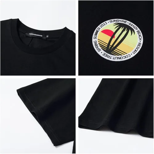 Vista 3 de torafarugaluo Mens Oversized T Shirts Tees Summer Unisex Yacht Club Print Crew Neck Cotton Tops Casual Streetwear Shirt