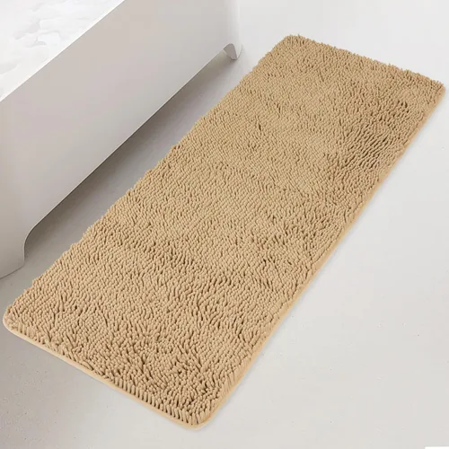 Vista 17 de Yeaban Alfombra de pasillo de baño de 24 x 72 pulgadas, antideslizante, alfombra de baño larga de felpilla gruesa, absorbente y lavable, alfombra