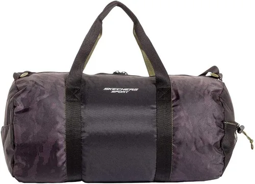 Vista 3 de Skechers Bolsa deportiva con cremallera de camuflaje con bolsillo lateral de malla y cierre de hombro ajustable