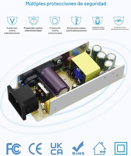 Vista 4 de ALITOVE Adaptador de fuente de alimentación de 19V 3.42A 65W AC/DC Transformador Convertidor 100V ~ 240V Entrada de CA con enchufe de 0.217 inx