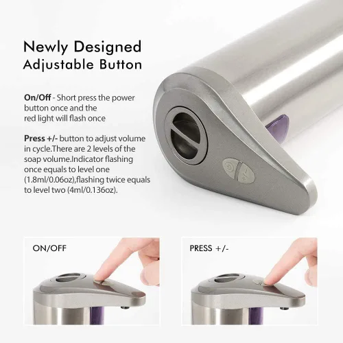 Vista 3 de KIDUN Dispensador automático de jabón, dispensador de jabón automático con sensor de mano sin contacto, sensor de movimiento infrarrojo, plato