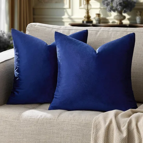 Vista 152 de GIGIZAZA Juego de 2 fundas de almohada doradas de terciopelo de 20 x 20 pulgadas para sofá Almohadas para sofá, tela texturizada suave de 9.88