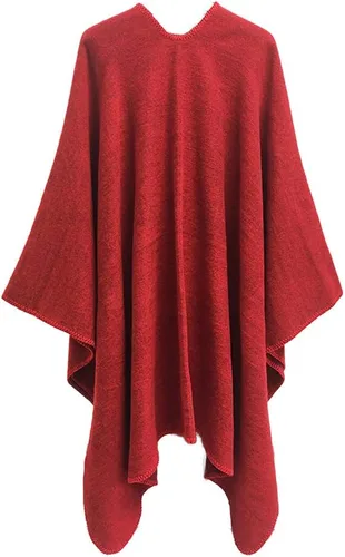 Vista 2 de Hycurey Poncho de cachemira sintética de punto para mujer, talla grande, chal, cárdigans, suéter