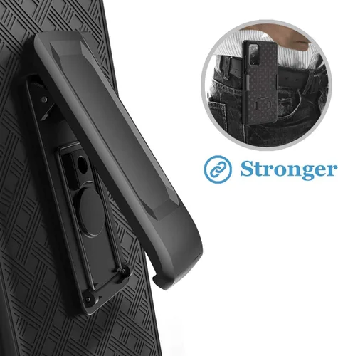 Vista 6 de Fingic - Funda para Samsung Galaxy S20 FE con soporte para cinturón Slim Combo Shell with Swivel Holster Rugged Shockproof Antiscratch Full Body