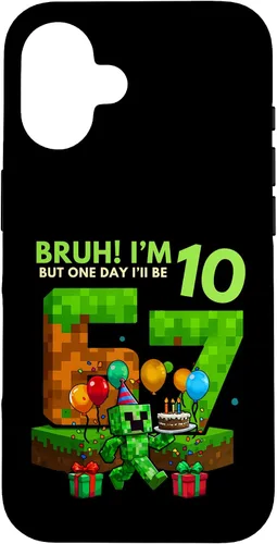 Vista 32 de Bruh I'm 10 But One-Day I'll Be 67 Retro 10th Birthday Kids Case for iPhone 17