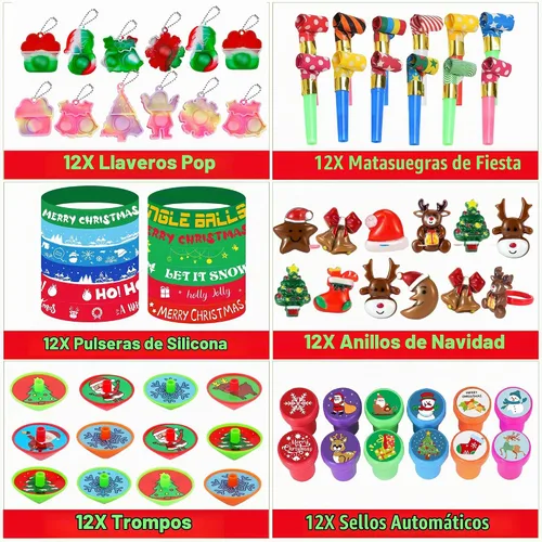 Vista 5 de 358 piezas de suministros de decoración para fiestas de Navidad, bolsa de dulces, rellenos de calcetines de piñata a granel, juguete de caja