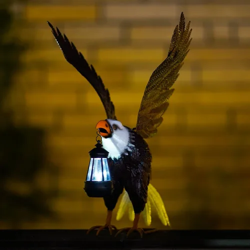 Vista 3 de Nacome Estatuas grandes de metal de águila calva para exteriores, decoraciones de patio, esculturas y estatuas de jardín al aire libre, regalos
