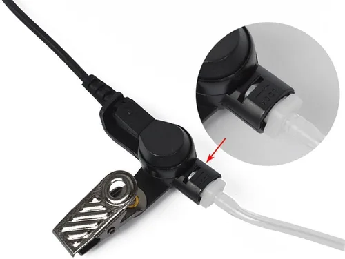 Vista 9 de HYS audífono con tubo acústico, solo para escucha policial, de 1.3 pulgadas, con molde para bocina y micrófono