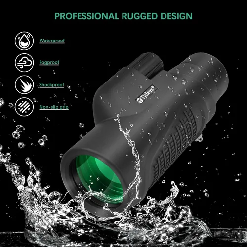 Vista 5 de Prisma monocular impermeable del telescopio K9 de 12x50 para caza, camping, viajes Secenery, observación de aves de vida silvestre