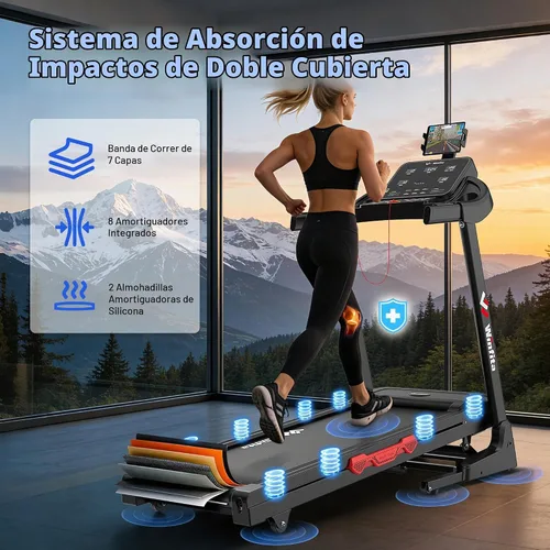 Vista 5 de Folding Treadmills for Home with 12% Auto Incline Walking Pad