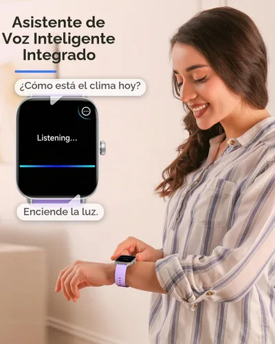Vista 2 de TOOBUR Reloj inteligente para mujer con Alexa integrado, 1.8 pulgadas, compatible con Android iOS, responder y hacer llamadas, contador de pasos