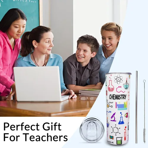Vista 5 de Taza de regalo de química para profesores de química, vaso de química, regalo para profesores de química, para mujeres y hombres, botella de agua