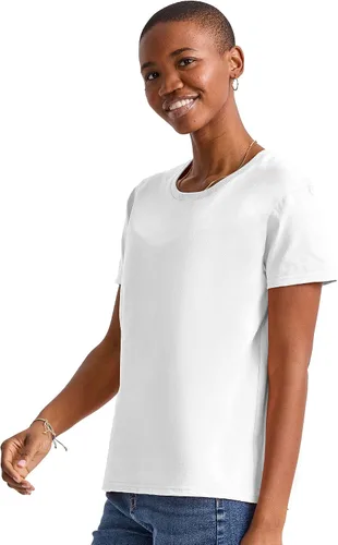 Vista 4 de Hanes Paquete de camisetas de gran tamaño para mujer, camiseta de algodón para mujer, ajuste relajado, paquete de 3