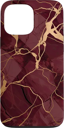 Vista 23 de iPhone 16 Burgundy and Yellow Metamorphic Pattern Case