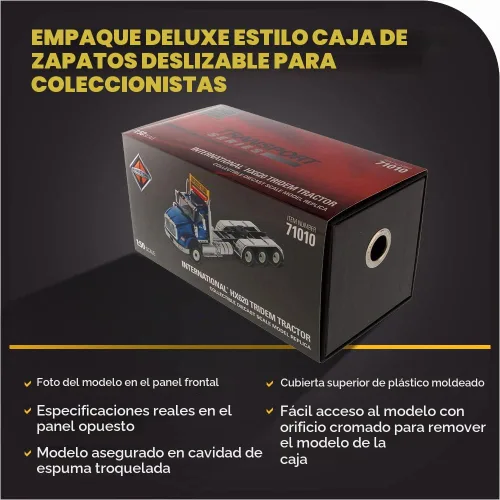 Vista 5 de 1:50 International HX620 SBFA Day Cab Tridem - Azul Metálico - Diecast Masters - 71010