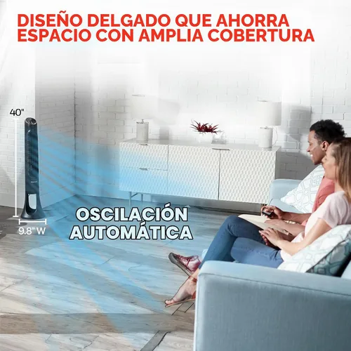 Vista 6 de Ventilador Honeywell 8 Enhanced Powerful and Quiet Fan Settings, Oscillating Airflow, Auto Timer, Slim Space-Saving Design with Remote Control