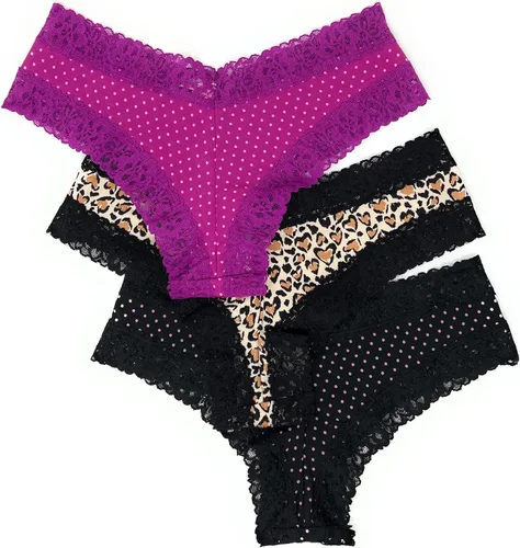 Vista 2 de Pantaletas de encaje Victoria Secret Cheeky Juego de 3.