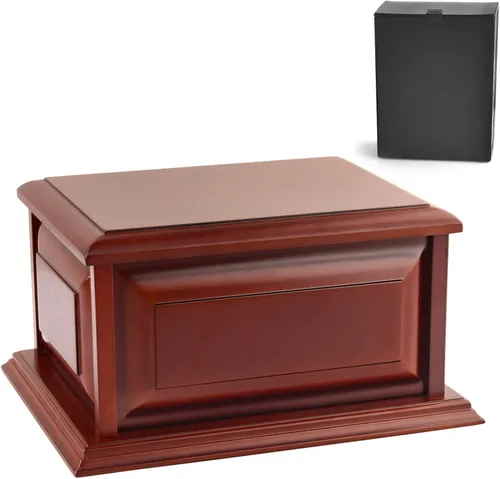 Vista 8 de Urna de madera, urnas de madera profesionales para cenizas humanas para adultos, urnas de cremación (MDF)