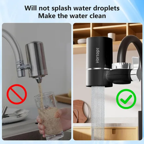 Vista 4 de Vortopt Filtro de grifo, certificado NSF, sistema de purificación de agua de alta eficiencia de 400 galones, eliminación rápida del 99% de cloro
