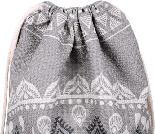 Vista 5 de Miomao Mochila con cordón estilo mandala, bolsa de lona para deportes de playa