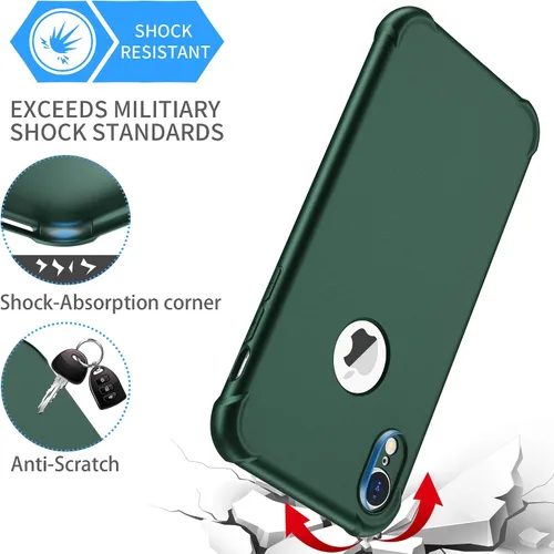 Vista 6 de ORETECH Funda para iPhone XR, con [2 x Protectores de Pantalla] [Prueba de Caídas de Grado Militar de 10 Pies] [Protección de Cámara] 360° A Prueba