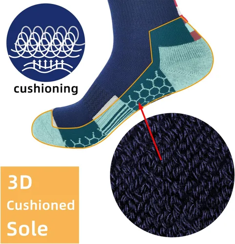 Vista 4 de Calcetines deportivos hasta la rodilla con bandera americana para béisbol, fútbol, sóftbol, fútbol