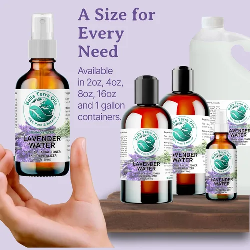 Vista 8 de Bella Terra Oils Hidrosol de agua de lavanda de primera calidad, 1 galón, destilado al vapor, tónico refrescante para la piel, aroma relajante