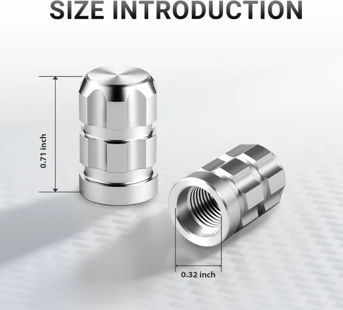 Vista 3 de Aluminum Tire Valve Stem Caps for VW T-Cross 2018-2024 2025, Anti-Rust Tires Air Valve Cap Stem Covers Corrosion-Resistant Automotive Exterior