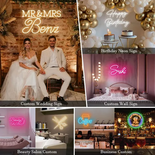 Vista 2 de Letrero de neón personalizado para decoración de pared, letrero de neón personalizable con nombre de neón LED, decoración de dormitorio, letrero