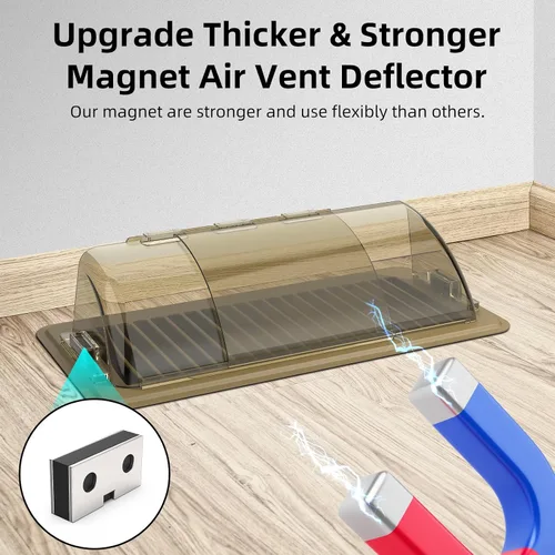 Vista 9 de Deflectores de ventilación para el hogar, deflectores de calor para registros de piso, deflector magnético ajustable de 10" a 14" pulgadas