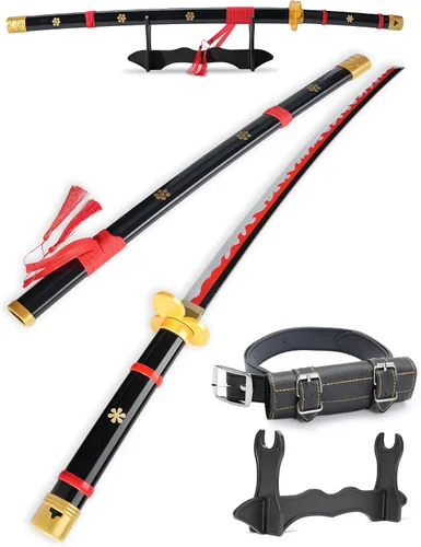 Vista 9 de Cold Blade Katana Sword - 41 inches Katana Replica with Holster Belt and Display Stand - Sword with Authentic Design