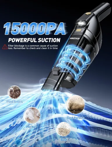 Vista 2 de Gxzsk Handheld Vacuum Cordless, Rechargeable Car Vacuum, Hand Vacuum