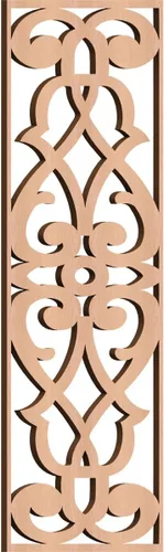 Vista 172 de 9 3/8"W x 24 3/8"H x 1/4"T Bellaire Decorativos Paneles de pared de madera calado, abedul