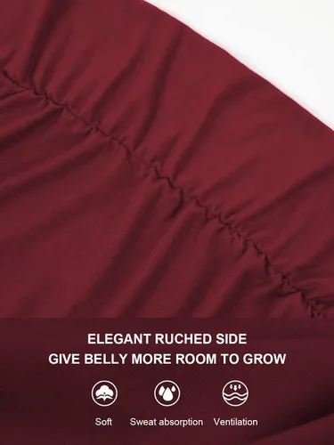 Vista 6 de Glampunch Camisas de maternidad para mujer manga corta y larga con lazo frontal para maternidad